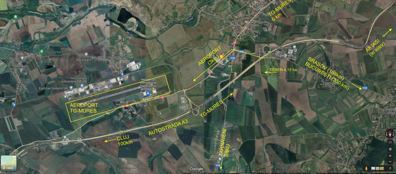 Oportunitate de investitie, teren extravilan 41.356 mp, Ungheni, Mures